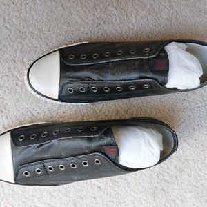 John Varvatos BootLeg Coated Linen Low Top Men's 9.5 Black